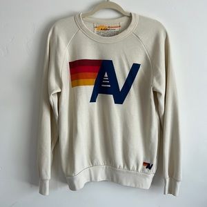 Aviator Nation Sweater Rainbow Small cream
